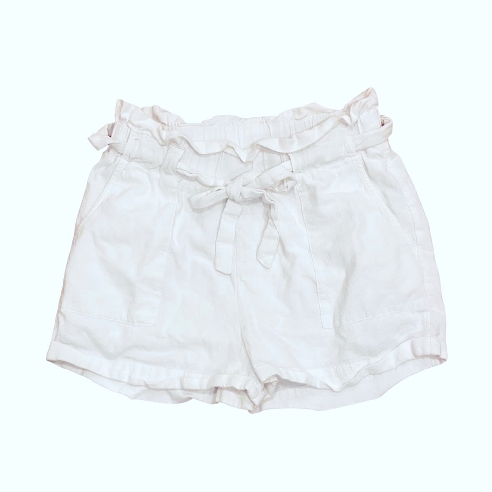 PacSun LA Hearts White Lined Paperbag Shorts Belt High Waist High Rise M